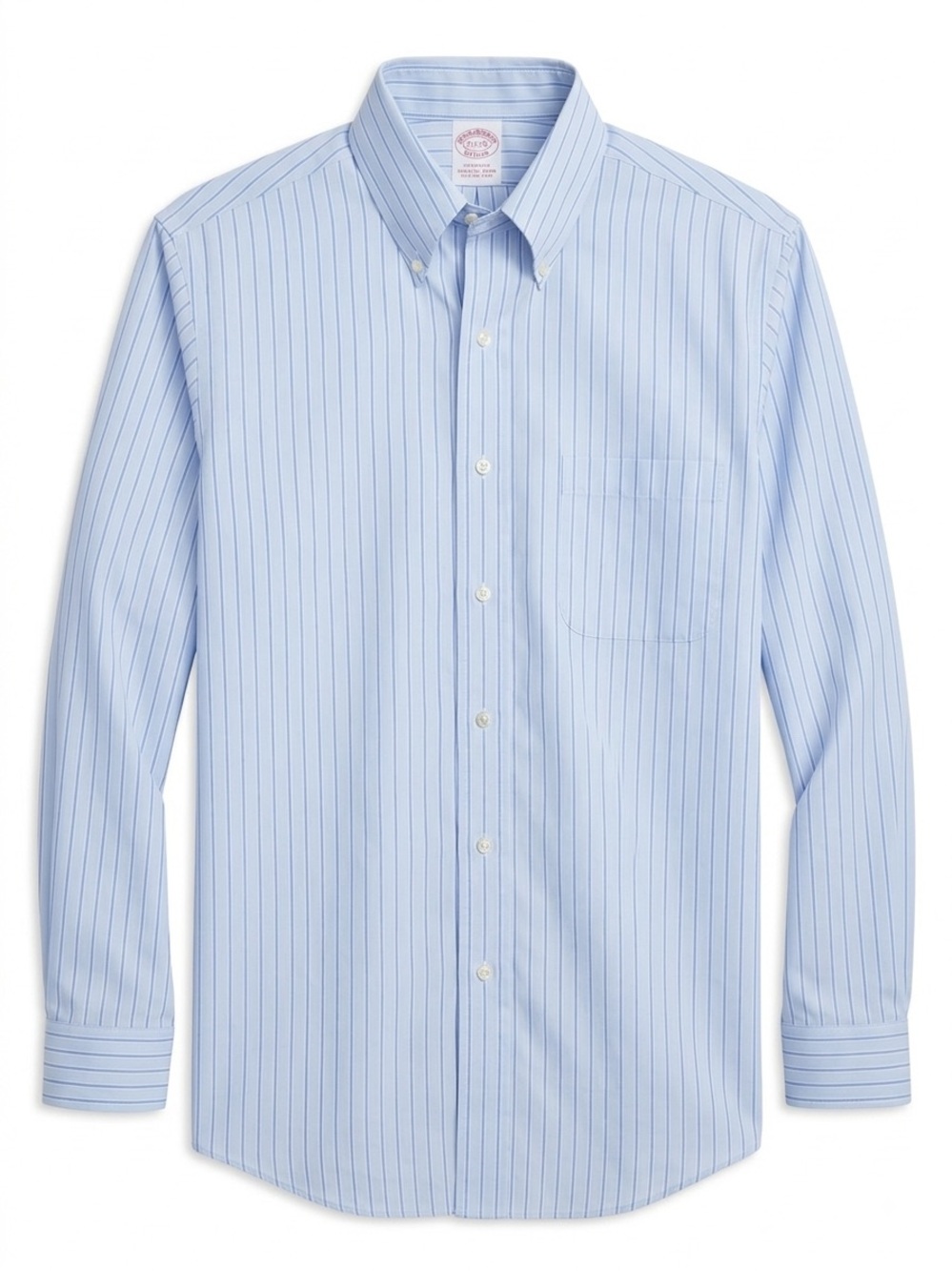 Brooks Brothers Men’s Dress Shirt Light Blue Striped Button Down 15.5 34